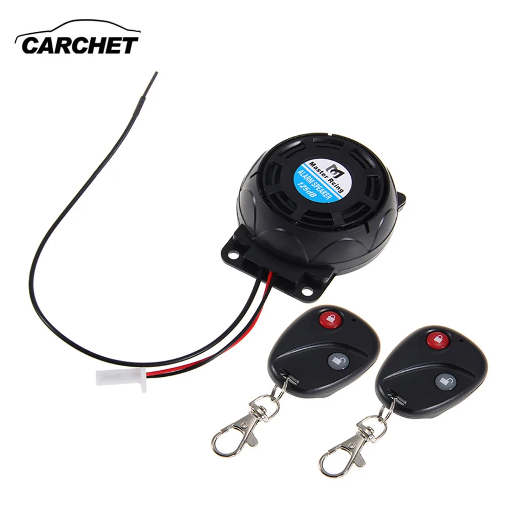 

CARCHET Motorcycle Alarm 2 Remote Controls Anti-theft Security System Vibration Lock Burglar Alarm Dual Remote Control Sensor