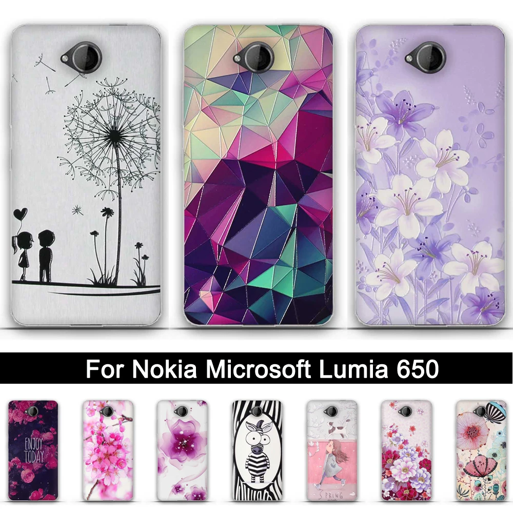 

Silicone Case For Nokia Microsoft Lumia 650 Soft TPU Back Cover Cases For Nokia Lumia 650 3D Relief Printed Pattern Phone Shells