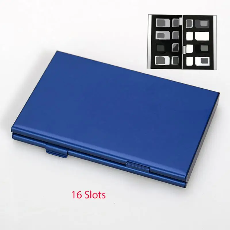 

16 slots/21 slots/14 slots Memory Card Storage Case Aluminium Alloy Box Phone SIM Card Holder