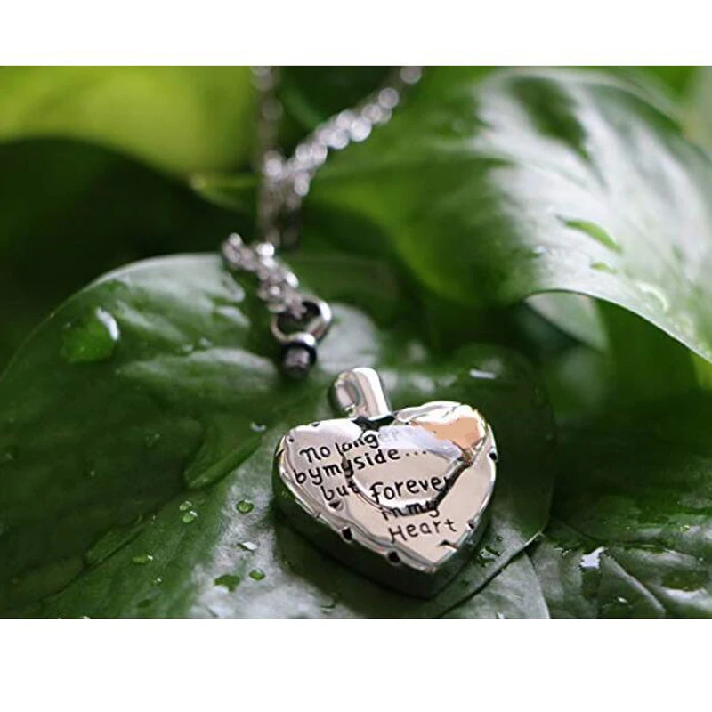 Fashion Cremation Jewelry Stainless Steel Heart Keepsake Ashes Necklace For Men Wowen or Pet Memorial Urn Pendant Necklace 6