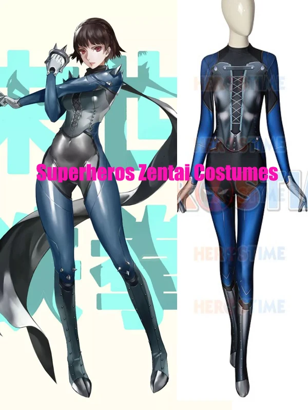 Makoto Niijima косплей костюм 3D печать Persona 5 для девочек/женщин/дам Zentai облегающий на