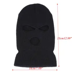 Шапка-маска черная Балаклава вязаная шапка полная лицевая теплая Защитная уличная зимняя дышащая ветрозащитная