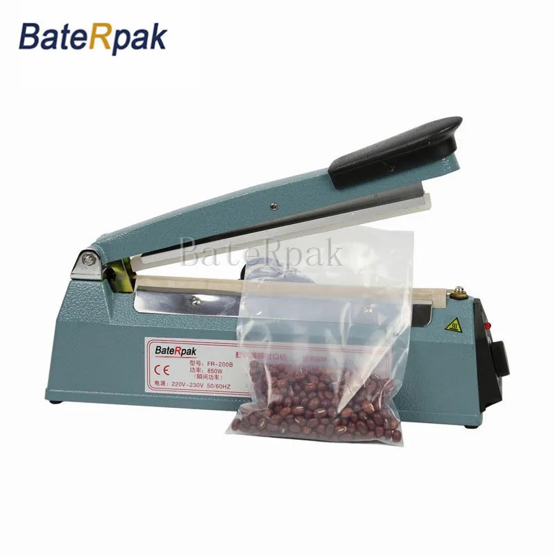 

FR-200B(seal 8mm)BateRpak Plastic film Welder,aluminum foil bag,kraft paper bag heating impulse sealing machine,Iron body 220V