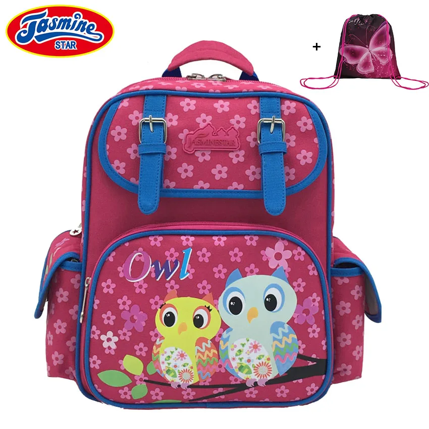 

JASMINESTAR Grade 1-3-6 Girls School Bag Primary Student Orthopedic Cartoon Owl Floral Backpack Children's School Bags