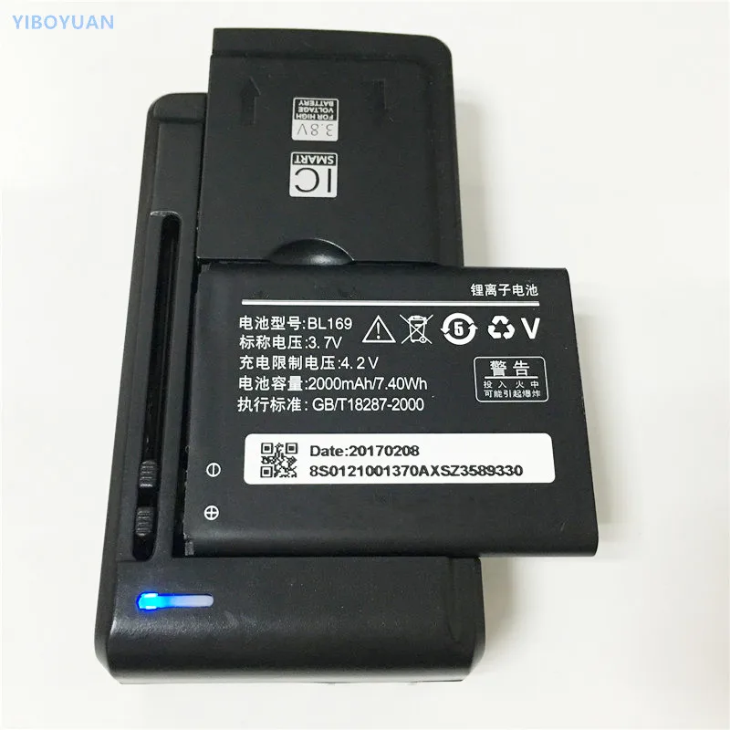 3,7 V 2000 мА/ч, BL169 для lenovo P70 P800 S560 A789 Батарея+ YIBOYUAN SS-C1 Универсальный Зарядное устройство