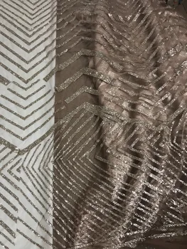 

5yd/lot french net fabric with glued glitter sequins lace L-456 for sexty dress