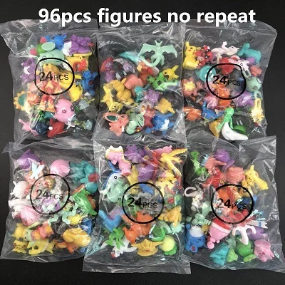 96pcs figures Pokemones 24 шт./компл. измерений в пределах 2-3 см экшн Бал эльфов, Рисунок Мини фигурки, Чаризард, модель игрушки Brinquedos Коллекция футболка для мальчиков с принтом из Аниме Кукла - Цвет: 96pcs figures
