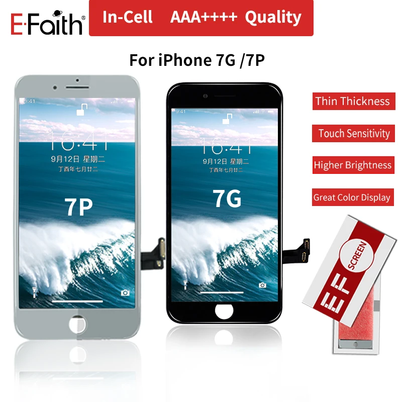 Большой Цвет 20 шт./лот E-Faith incell дисплей с реальным 3D касанием для iPhone 7 7G 7P 7plus
