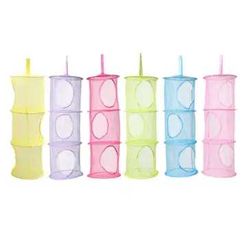 

3 Shelf Hanging Storage Net Bag Kids Toy Organizer Bags Bedroom Wall Door Closet Dropshipping