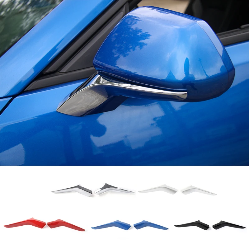Silver Mirror 2pcs Car Windows Shift Panel Frame Trim ABS For Camaro 2017-2018