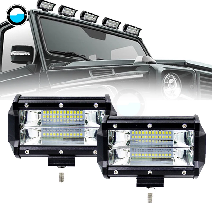 

5 inch Work Light Bar 72W 12V 6000K 4300K White Fog Light Day Running Car LED Lamp Bulb for Moto Headlight.