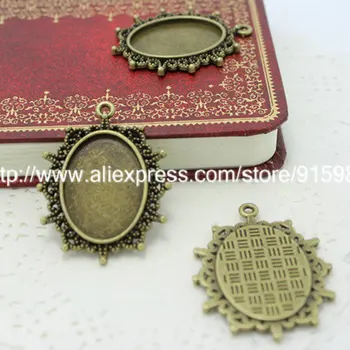 

New!!!Antique Bronze Cameo Charm Oval Pendant Tray Bezel Jewelry Findings Fit Jewelry Making Inner Size 18*25mm 15pcs/lot 1164