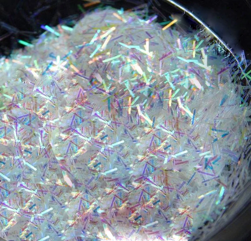 

Hot Sale 1jar 0.2*3mm Nail Holographic Tinsel Stripe-shaped Short Bar shapes sparkle for Nail Art Decorations supplies #PLA04-3#