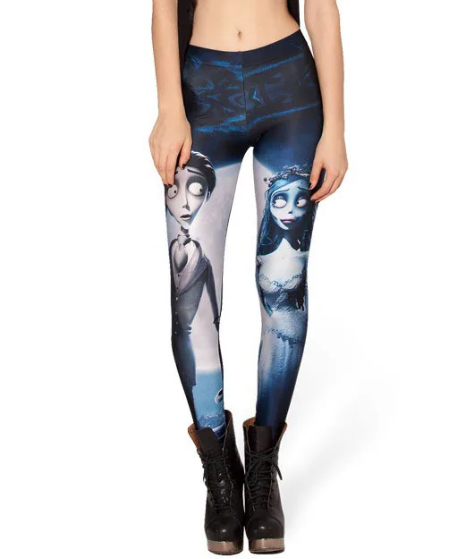

Hot! Autumn and Spring Zombie bride Leggings CORPSE BRIDE LEGGINGS Digital Printed Milk Vintage Pants Free Shipping