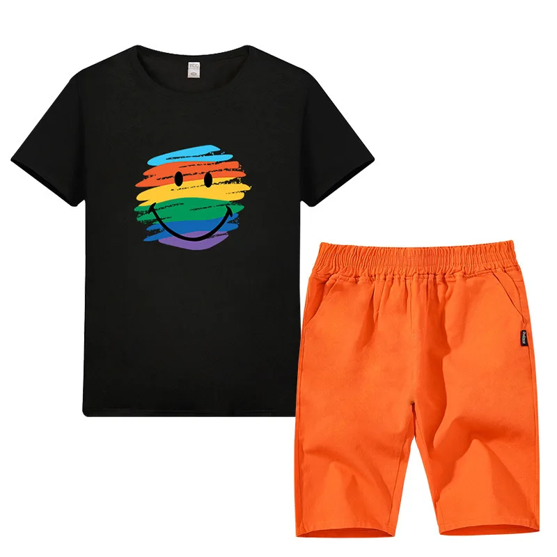 Г. Летняя одежда для мальчиков спортивный костюм, комплект модной повседневной детской одежды с короткими рукавами и круглым вырезом, комплект из 2 предметов, футболка+ штаны