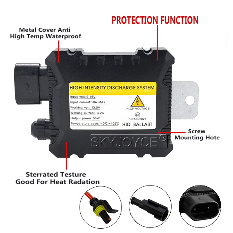 SKYJOYCE 55 Вт DC bi xenon hid комплект H4-3 ксеноновая лампа H4 Hi/lo HID Набор для биксенона bi xenon H4 Автомобильная фара Лампа 6000 K 8000 K 4300 K 5000 k K