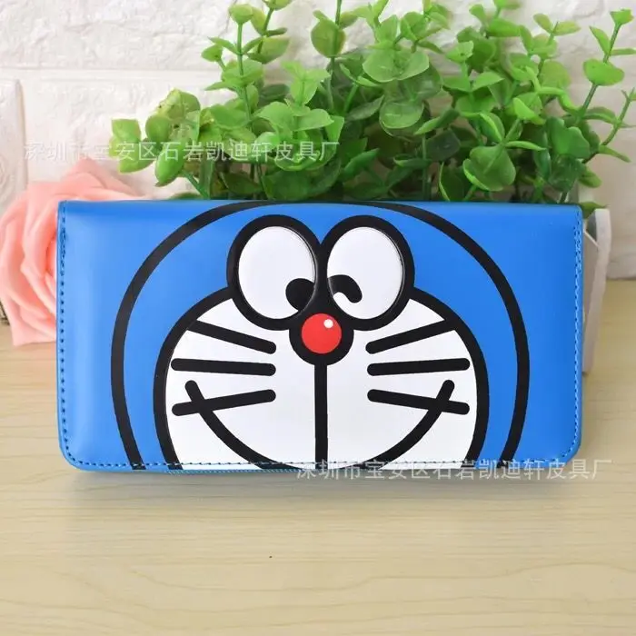 Doraemon кошелек с бантом женские кошельки сумки женские кошельки из искусственной кожи портмоне для монет карты ID держатель мультфильм печать