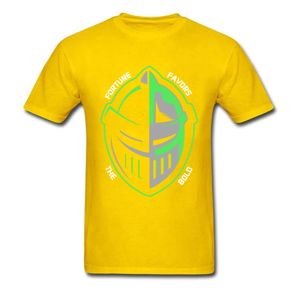 Fortune Favors The Bold 100% Cotton T-shirts for Men Short Sleeve Tops Tees Coupons NEW YEAR DAY Crewneck Tops T Shirt Normal Fortune Favors The Bold yellow