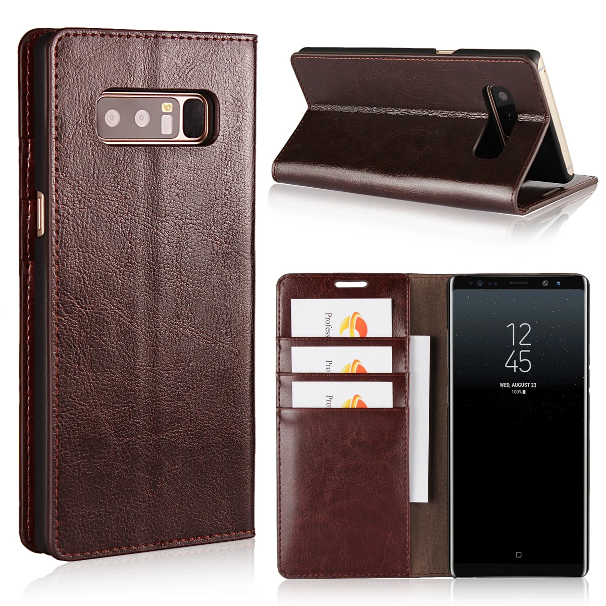 dark brown Для samsung Note 7 8 S8 S8 Plus чехол из натуральной кожи s флип чехол из натуральной кожи сумка для телефона кошелек для samsung S7 S7edge - Цвет: dark brown