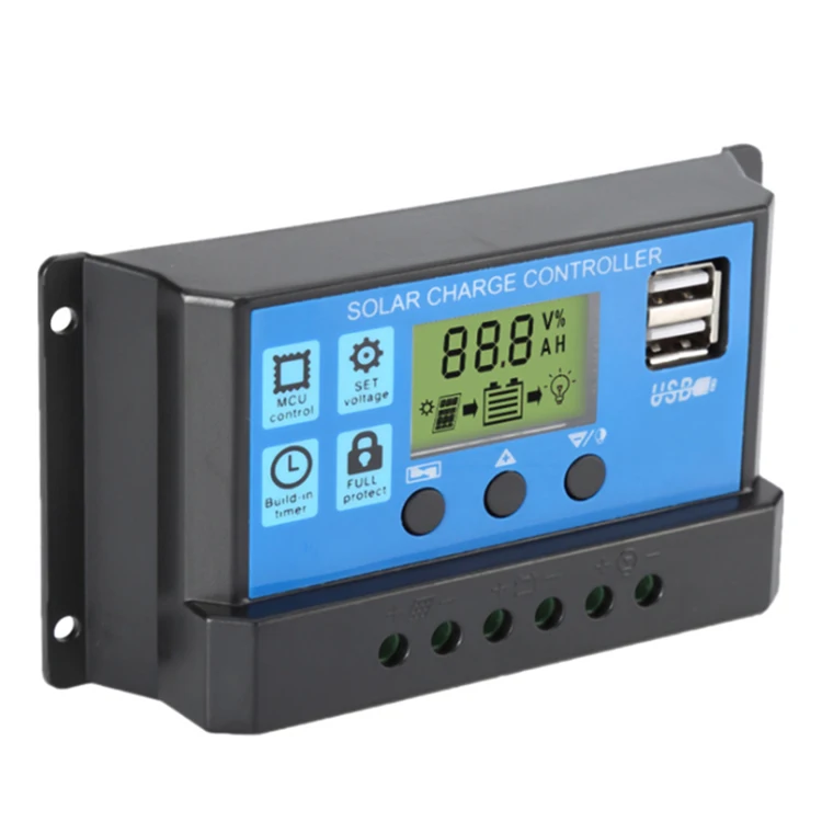 

Solar Charging Panel Controller 12V/24V 20A With 5V USB Phone Charging Short Circuit/Open Circuit/Reverse/Overcurrent Protection
