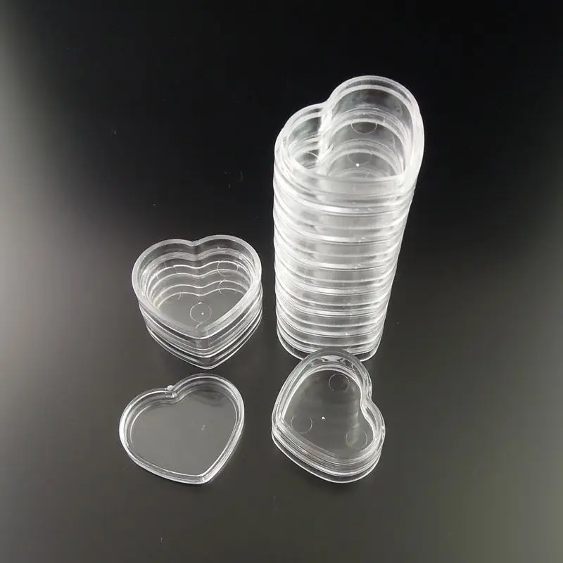 

10 Tier Transparent Plastic Love Heart Bead Storage Box Case Container134*37mm 2pcs-
