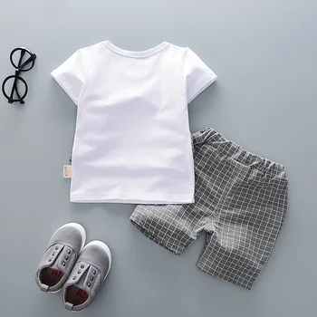 Summer Children Boys Girls Cotton Clothes Kids Bowknot T-Shirt Shorts 2pcs/Sets Toddler Fashion Clothing Sets Baby Tracksuits 2