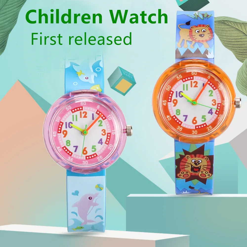 Повседневные детские часы, яркие, разноцветные, с мультяшными животными, для студентов, детские часы для девочек и мальчиков, маленькие, свежие, милые детские часы для сестры
