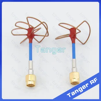 

Tanger FPV Gain 5.8GHz Antenna A pair 3 5 Leaf Blade TX RX Circular Polarized Antenna with SMA male RG405 RG086 Blue Coax cable