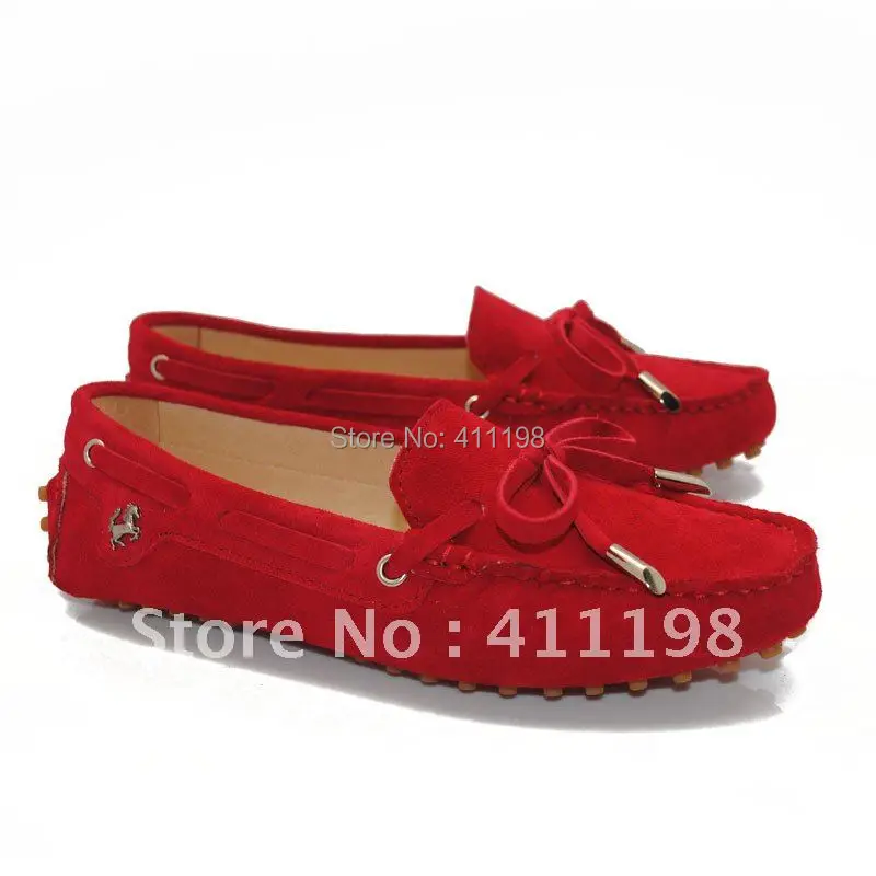 ladies red moccasins