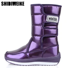 Женские ботинки; Водонепроницаемая зимняя обувь; женские зимние ботинки; теплые зимние ботинки до середины икры на платформе с толстым мехом; Botas Mujer