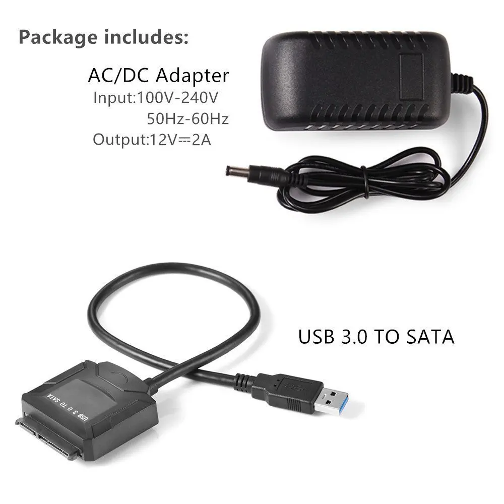 Кабель адаптер 2019 USB 3 0 к SATA для 2 5 &quotSSD HDD дюймов жесткий диск с вилкой Стандарта