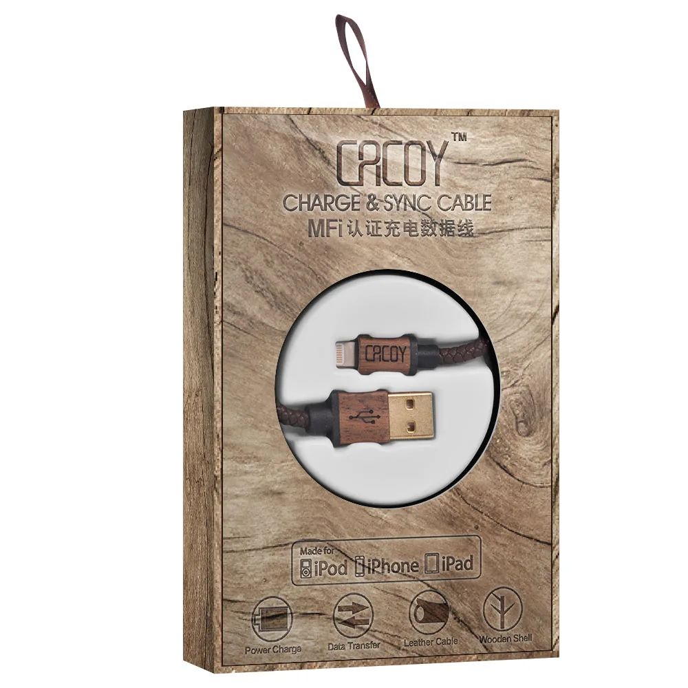 MFi Сертифицированный 60 см короткий USB Кожаный Плетеный зарядный кабель для iPhone XS