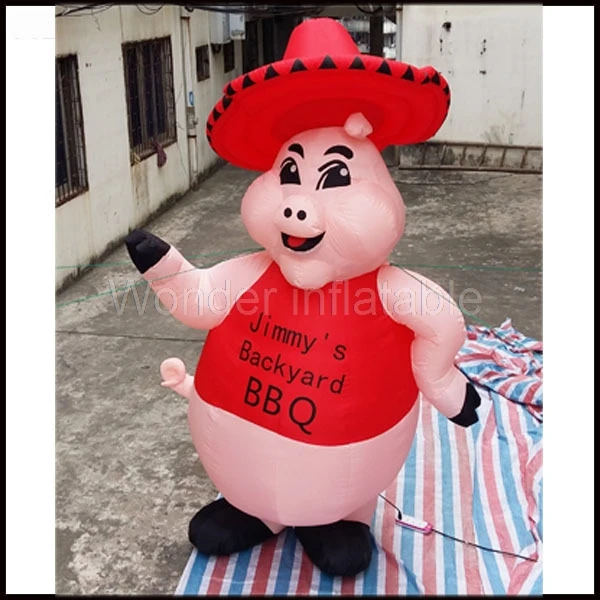 

Custom 3M giant inflatable pink pig air balloon for promotional