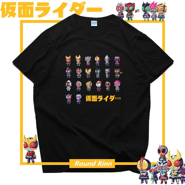 

Kamen Rider Heisei 20th Anniversary Printed Tee Shirt Cosplay Short Sleeve T-shirt