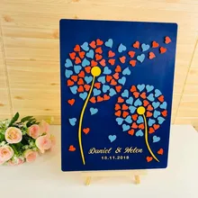 3D Дерево на заказ Свадебная гость книжная рамка с именем любовь подписи книга деревенский альтернатива Одуванчик книга Свадебные идеи Декор