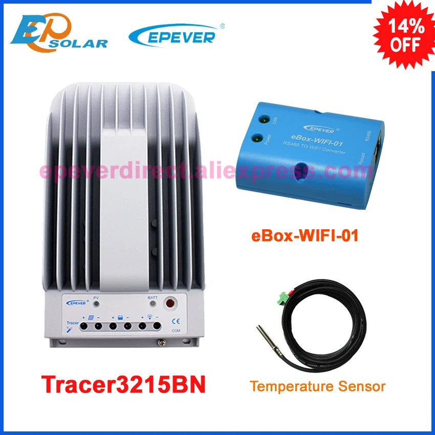 

30A 30amp 12v solar MPPT EPEVER regulator Tracer3215BN EPSolar 24v volts wifi connect phone APP temperature sensor