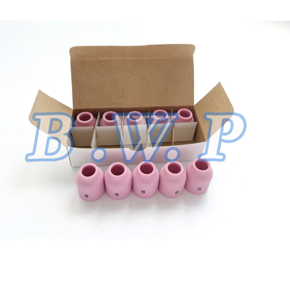 

Pack of 10pcs Alumina Gas Lens Nozzles Pink Shield Cups Size 53N60 #6 Fit CK HW A-125 WP9 20 25 TIG Welder Torch