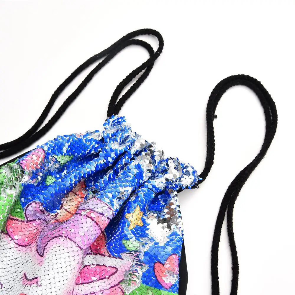 Custom Logo Bag Unicorn Sequin Backpack Drawstring Bag for Girl School Bag Kids Mermaid Horse Draw String Bags Custom Logo Bag Unicorn Sequin Backpack Drawstring Bag for Girl School Bag Kids Mermaid Horse Draw String Bags