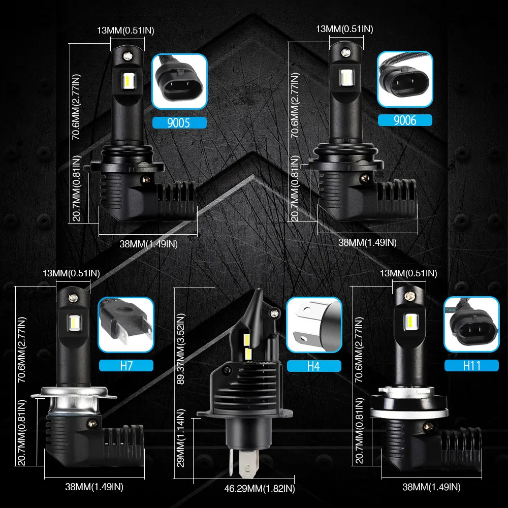NOVSIGHT мини супер светодиодный H4 H7 лампы для передних фар H11 светодиодный H8 9005 9006 50 Вт 10000lm 6500k Белый 1:1 дизайн авто светодиодный лампы