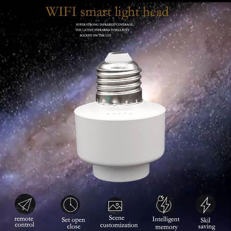

E27 Smart Lamp Holder WiFi Control Bulb Adapter Socket Work With Alexa Google Home IFTTT AC85-265V