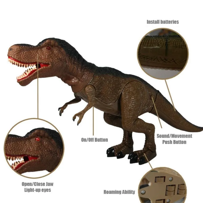 Новинка Электронный динозавр ревущий ходячий Радиоуправляемый игрушки электронный питомец робот динозавр модель игрушка с музыкальным светильник детский подарок на день рождения