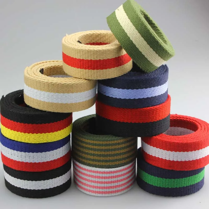 38*2.8mm 7colors 5M/lot Medium Heavy weight cotton webbing cotton tape