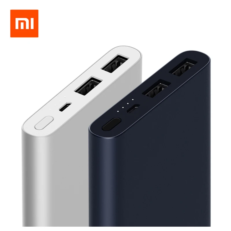 Xiaomi Mi Power Bank, 10000 мА/ч, двойной USB выход, 18 Вт, быстрая зарядка, внешний аккумулятор, портативное зарядное устройство