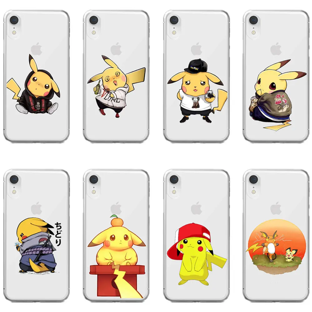 

Pokemons Naruto Pikachus Soft Silicone Phone Back Cover Case for iPhone XR MAX XS X10 SE 5 5S 6 6S 7 8 6Plus 7Plus 8Plus