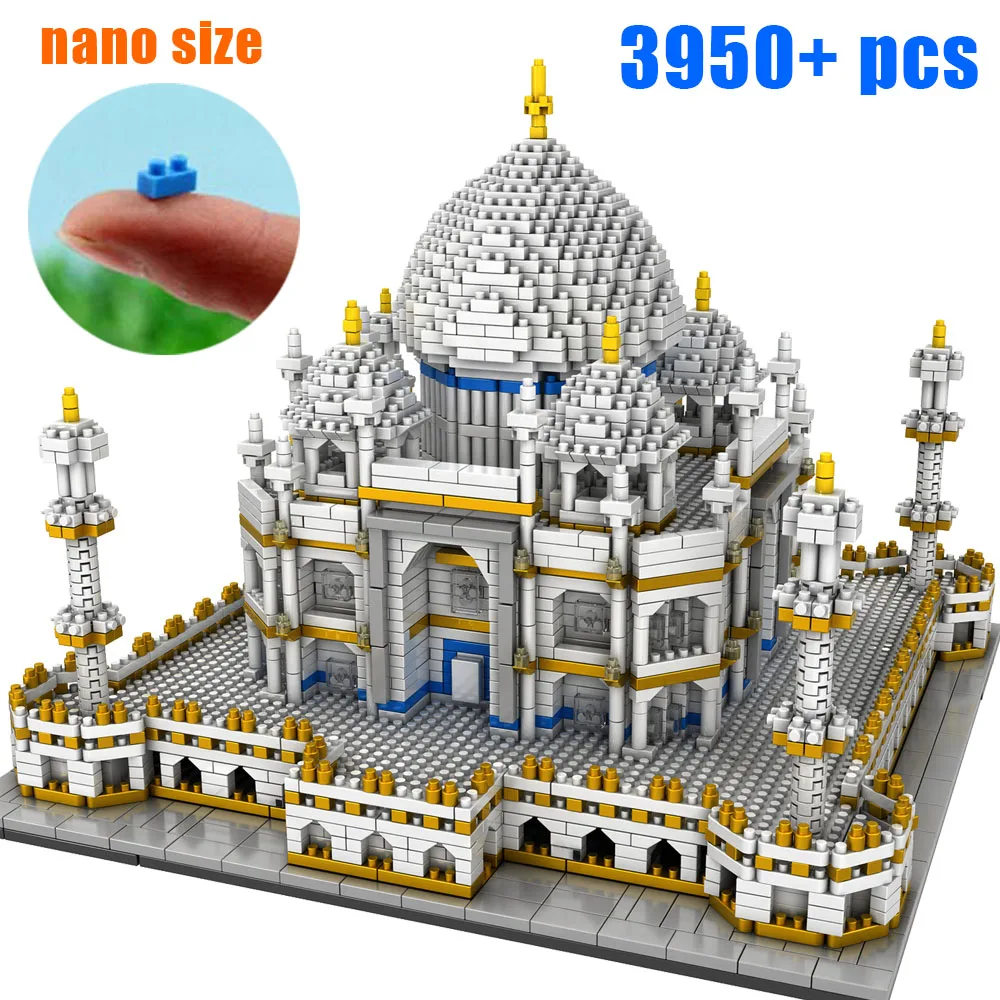 

Indian Taj Mahal Building Kit Nano Size Block World Architecture Model Miniature Creator Expert Diamond Mini Brick Toy for Kids