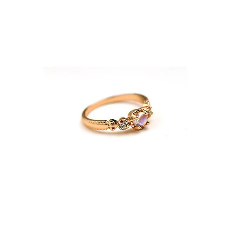 

Ruifan Elegant Natural Moonstone Gemstone Ring Rose Gold Color 925 Sterling Silver Ring Adjustable Open Rings for Women YRI088