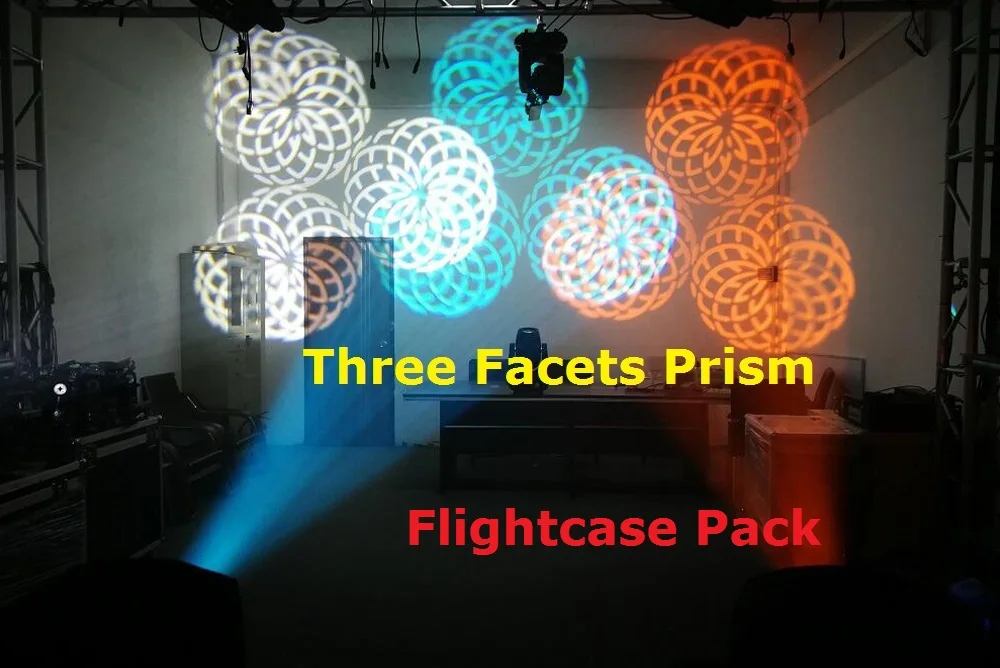three facets prism Flightcase Pack 2XLot 200W луч пятна 2в1 светодиодный движущийся головной свет вращение тройной призмы ЖК-дисплей DMX контроллер 6/18 каналов - Цвет: three facets prism