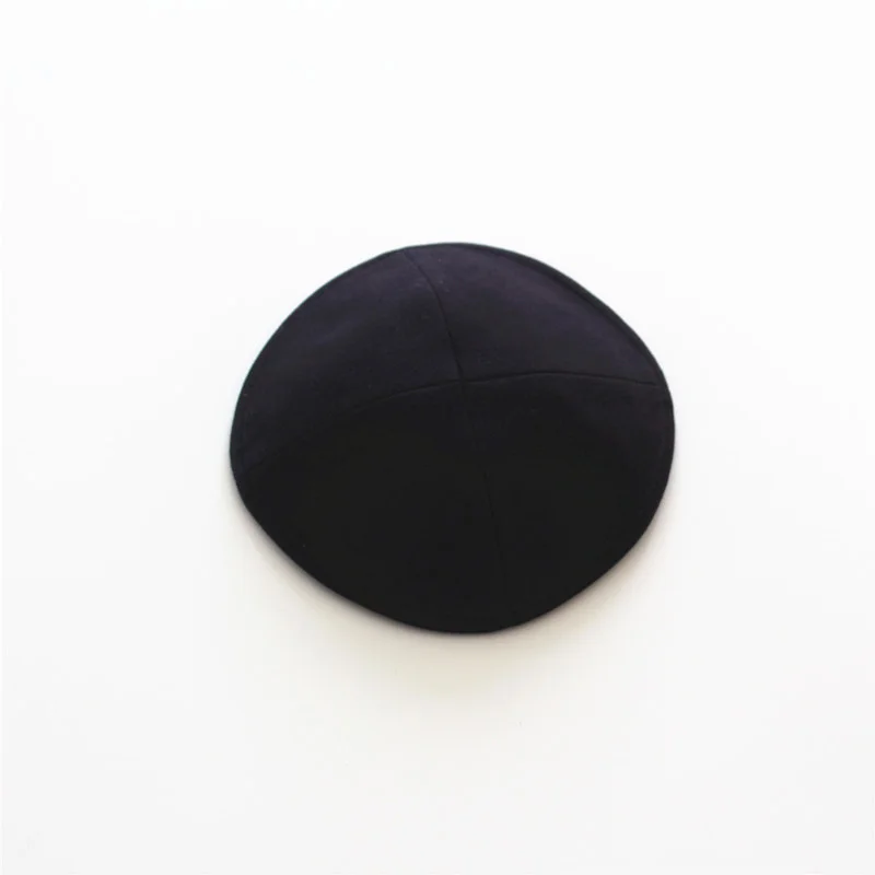 Черный Kippah еврейская однотонная высококачественная Шапочка 16 см Kipot Kippot еврейская шапка