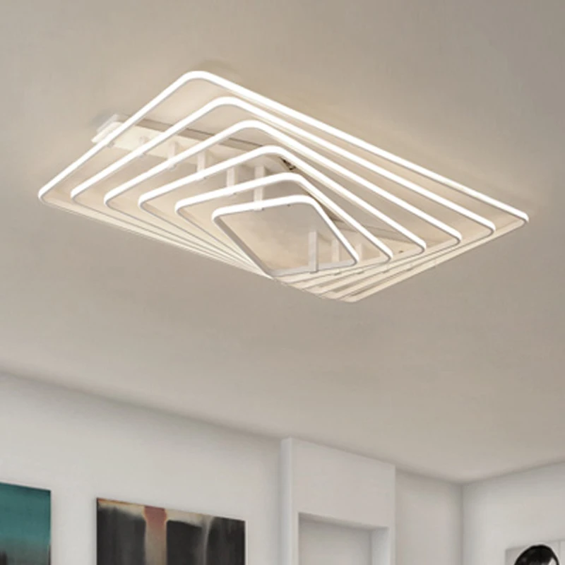 

Surface mount ceiling lights for living room bedroom study room plafonnier lamp Acrylic Rectangle shape lamparas de techo