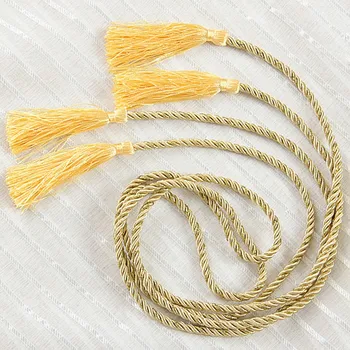 

Yellow and gold wholesale Curtain Accessories rope curtain tieback curtain tassel 10 pieces